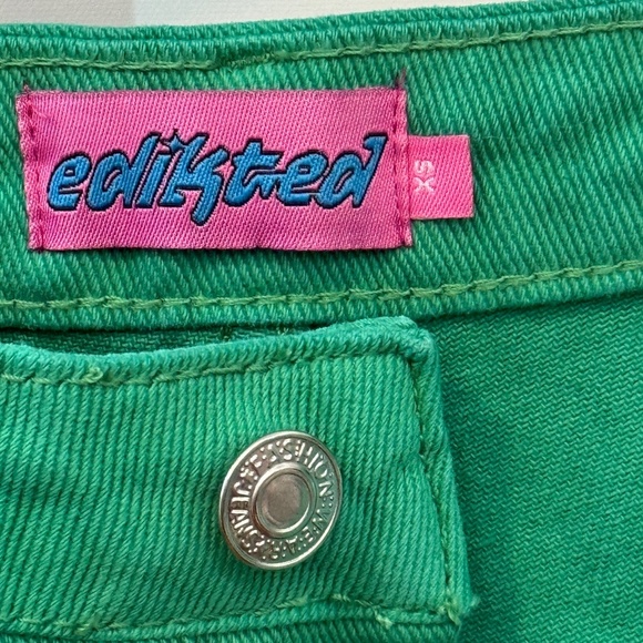 Edikted‎ High Waist Wide Leg Jeans Emerald Green XS - Picture 8 of 11